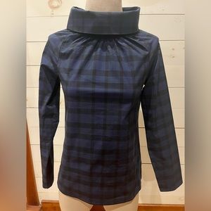 Sail To Sable Blackwatch Plaid Cowl Neck Top